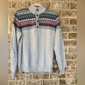 Izod Fair Isle Scandinavian Sweater XL